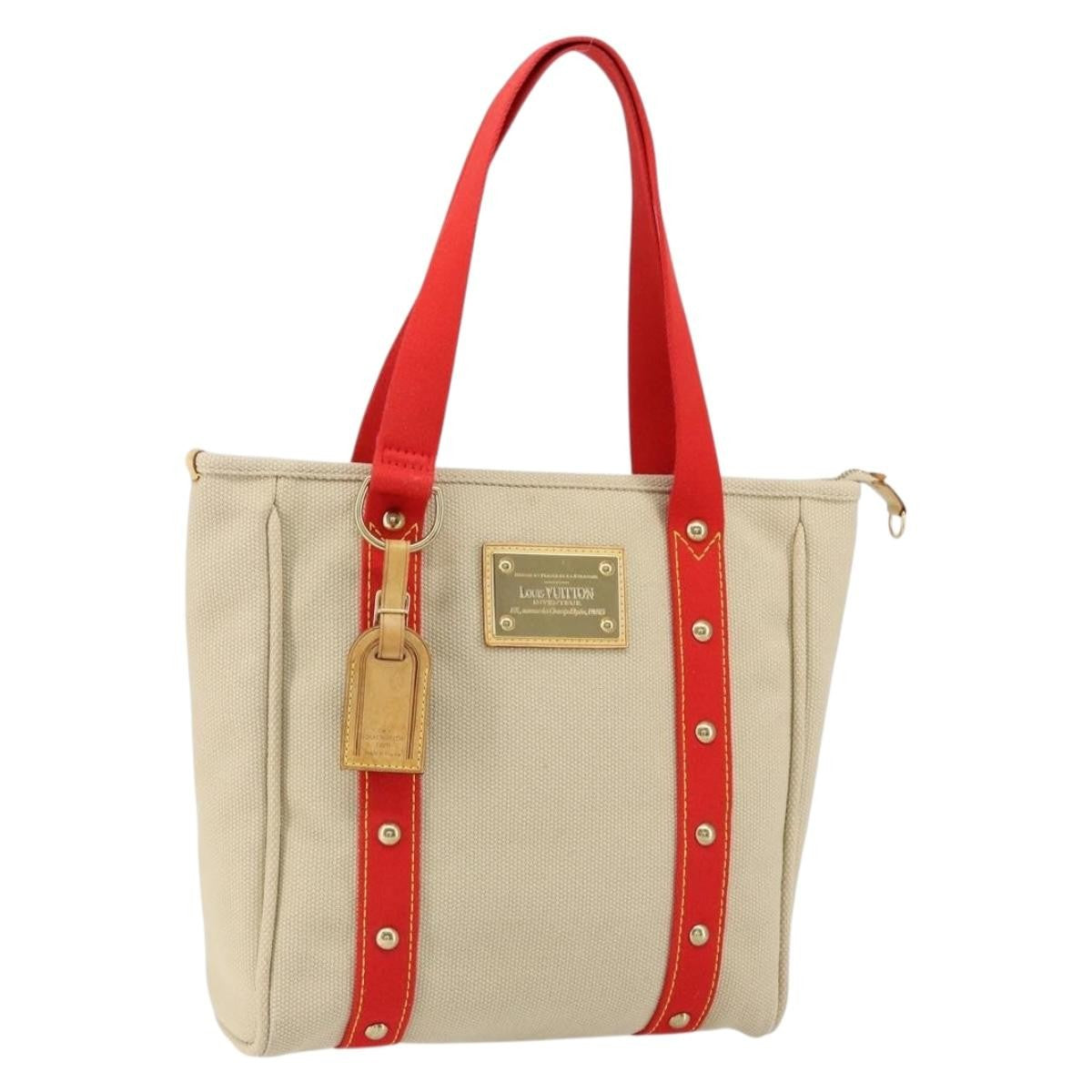 Louis Vuitton Antigua Tote Canvas, BEIGE, CANVAS, Tote bag