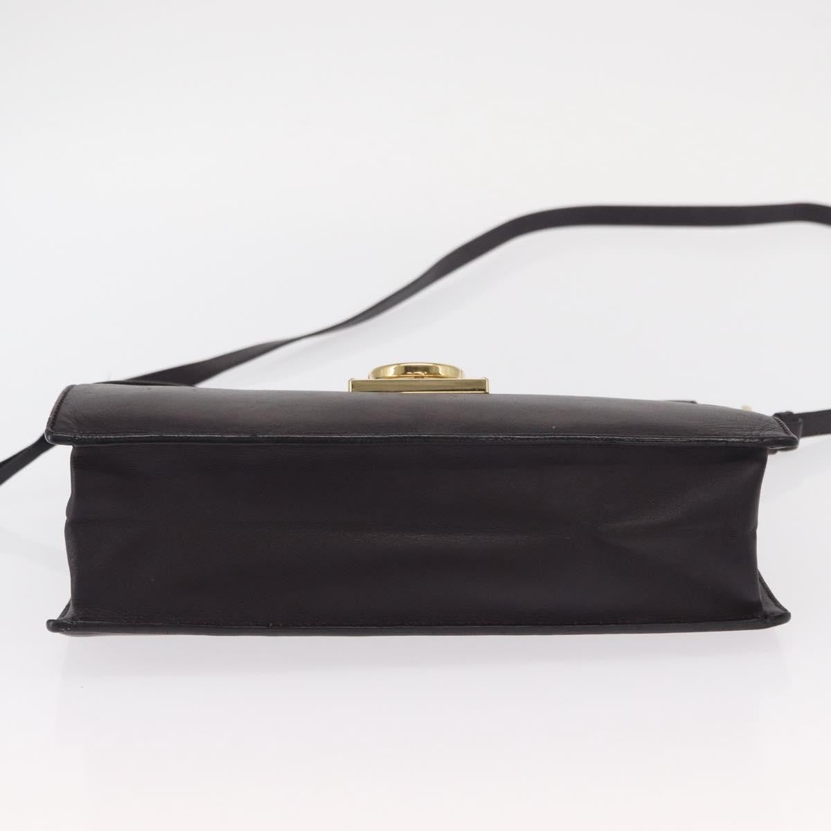 Salvatore Ferragamo Gancini Shoulder Bag Leather, PURPLE, LEATHER, Shoulder bag