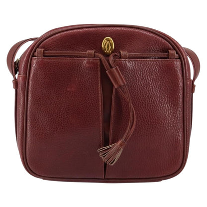 cartier Tasseled Must de Cartier Crossbody Bag Leather, BURGUNDY, LEATHER, Shoulder bag
