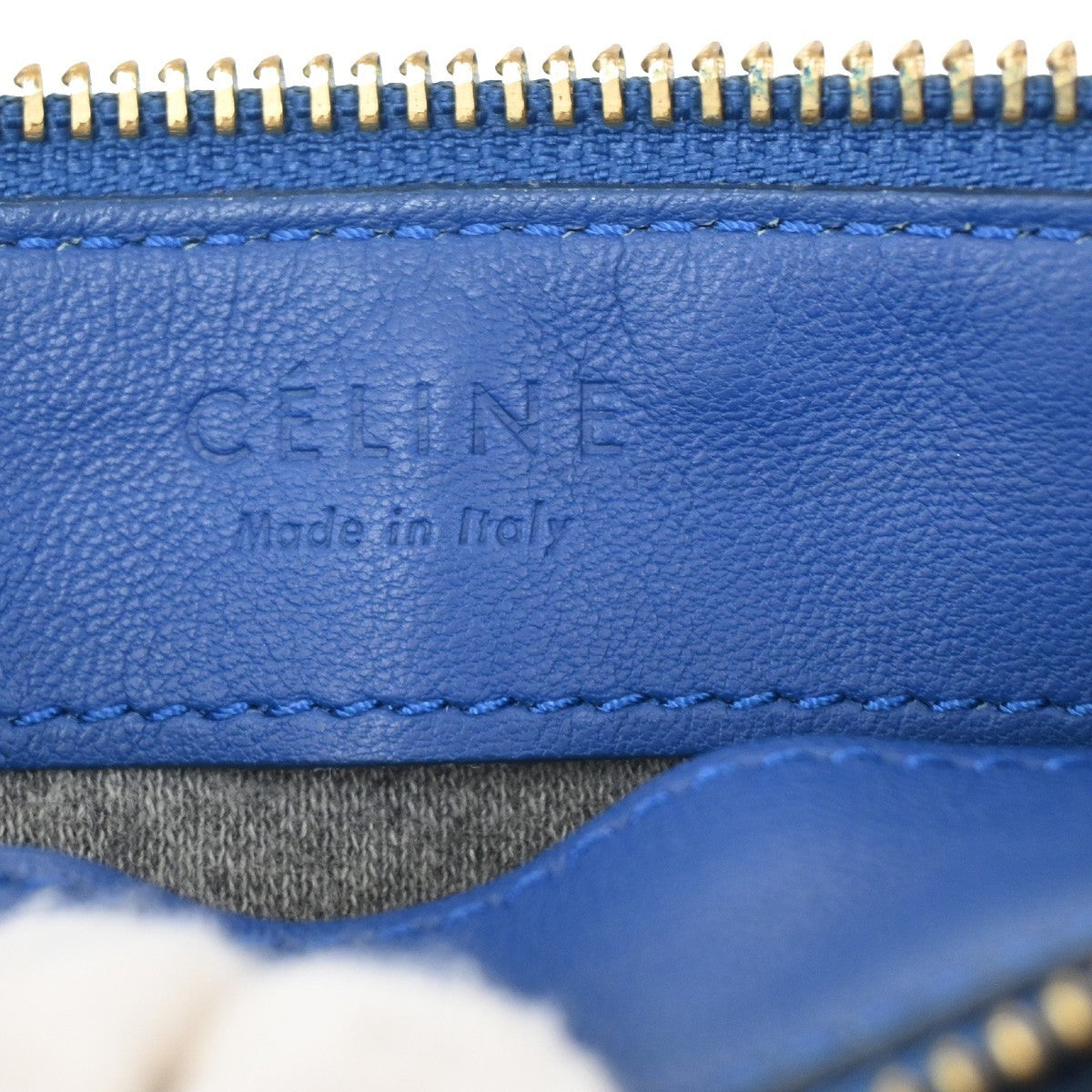 Celine Trio Crossbody Bag Leather, BLUE, LEATHER, Crossbody bag