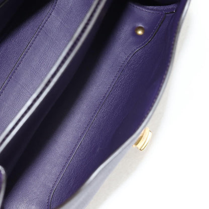 Salvatore Ferragamo Margot Satchel Leather, PURPLE, LEATHER, Handbag