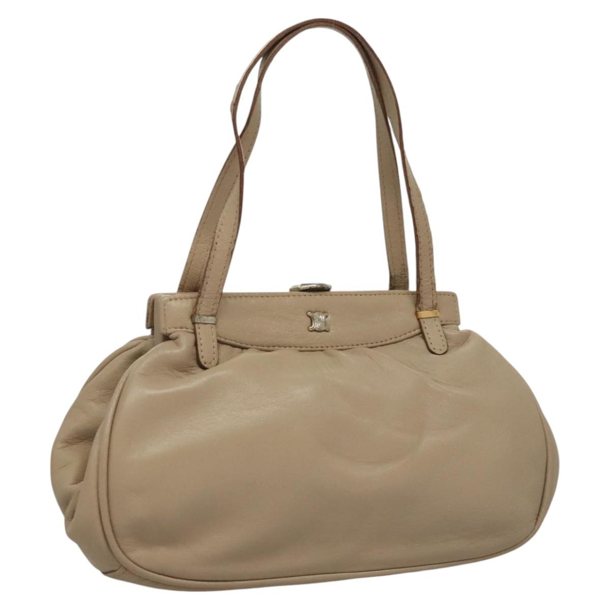 Celine Handbag Leather, BEIGE, LEATHER, Handbag