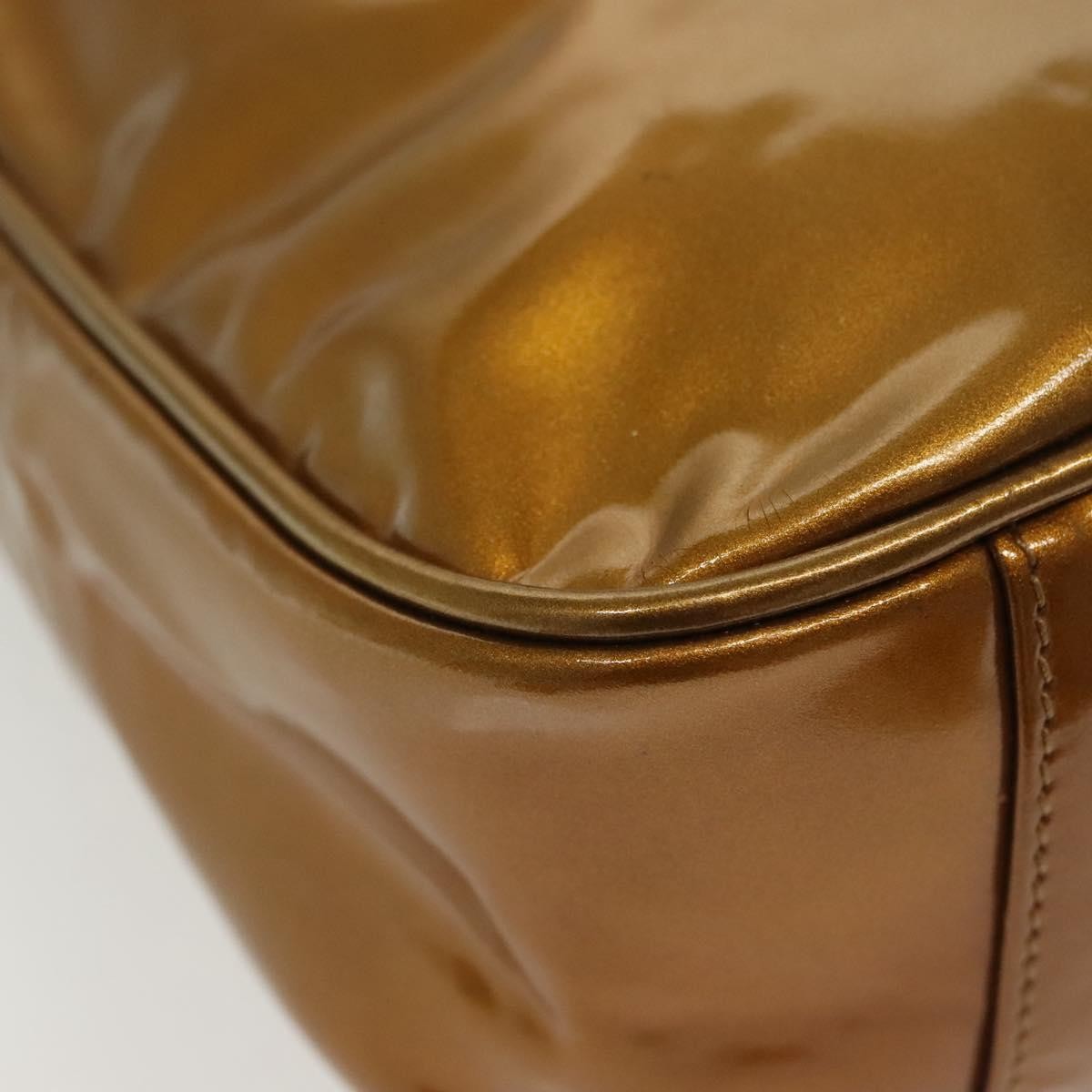 Gucci Vintage Bamboo Handle Bag Patent leather, GOLD, PATENT_LEATHER, Handbag