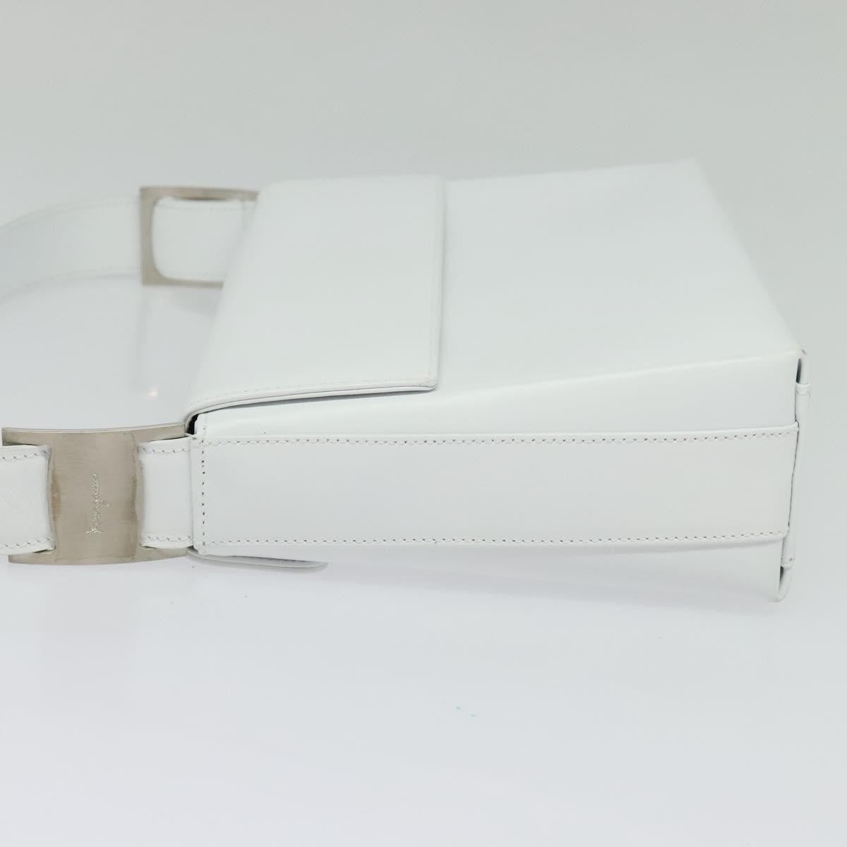 Salvatore Ferragamo Vala Shoulder Bag Leather, WHITE, LEATHER, Shoulder bag