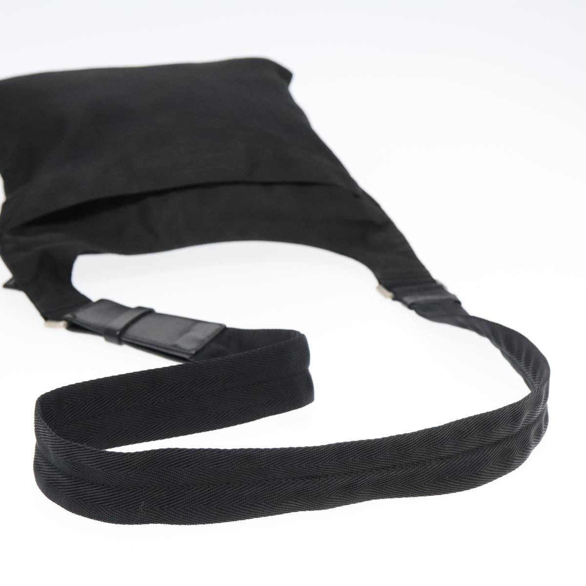 Prada Flat Messenger Bag Tessuto, BLACK, NYLON, Shoulder bag