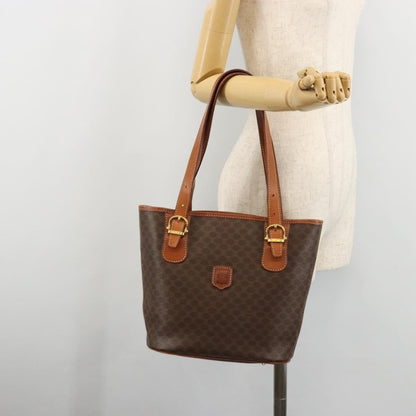 Celine Vintage Macadam Tote bag Canvas and Leather, Brown, Canvas, Tote Bag