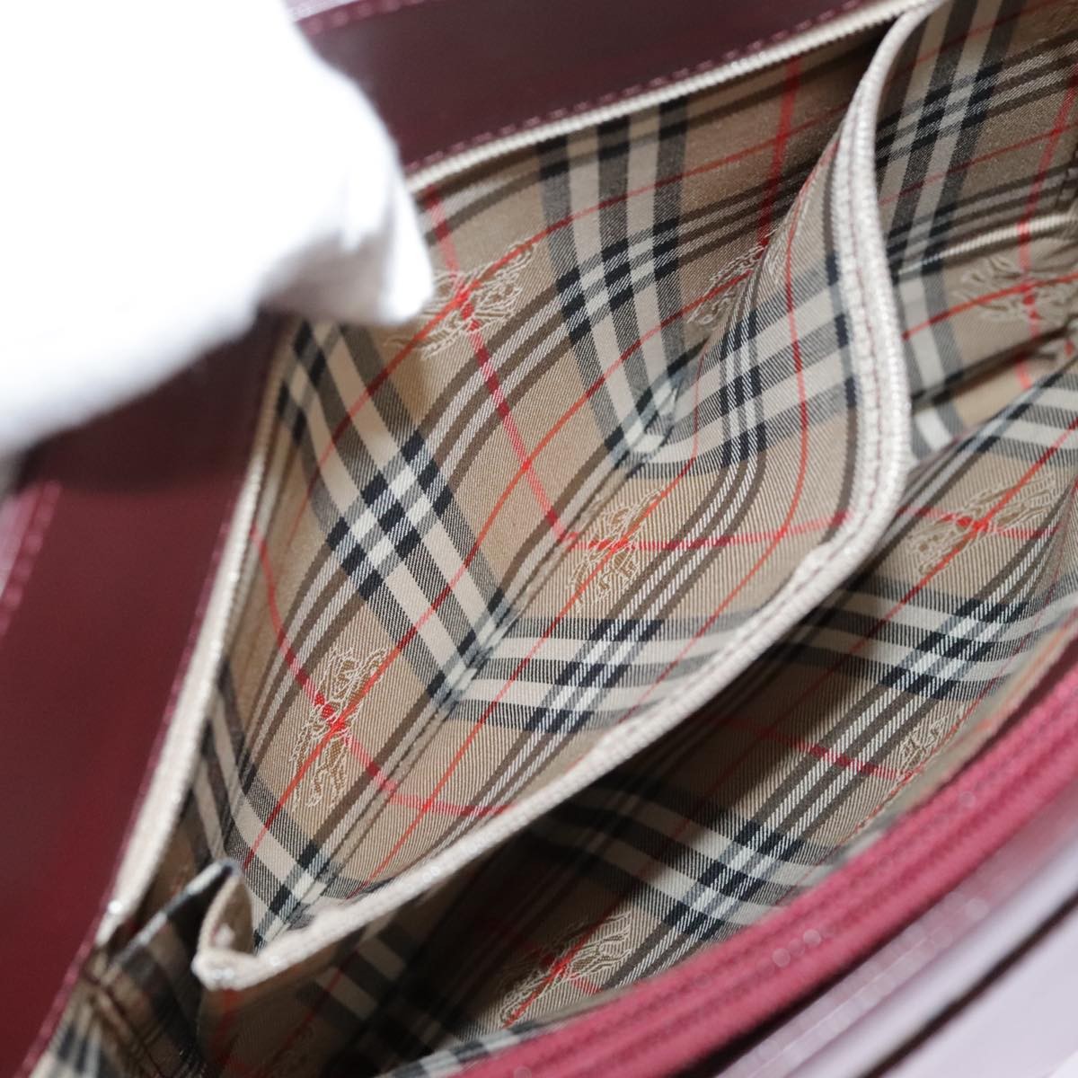 Burberry Shoulder Bag Leather, BURGUNDY, LEATHER, Shoulder bag