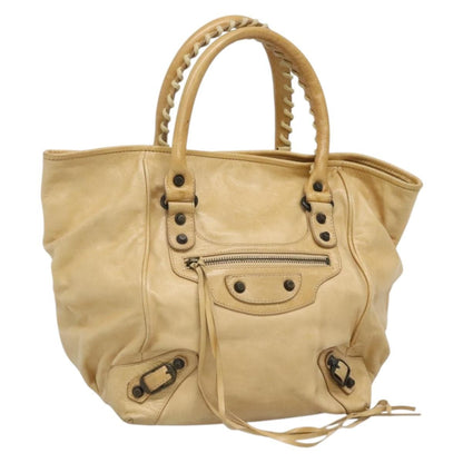 Balenciaga Classic Studs Sunday Tote Leather, BEIGE, LEATHER, Tote bag