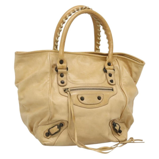 Balenciaga Classic Studs Sunday Tote Leather, BEIGE, LEATHER, Tote bag
