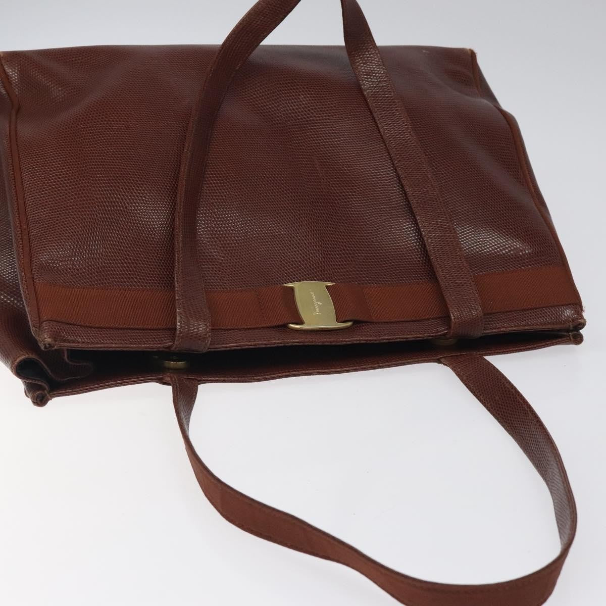 Salvatore Ferragamo Vala tote Leather, BROWN, LEATHER, Tote bag