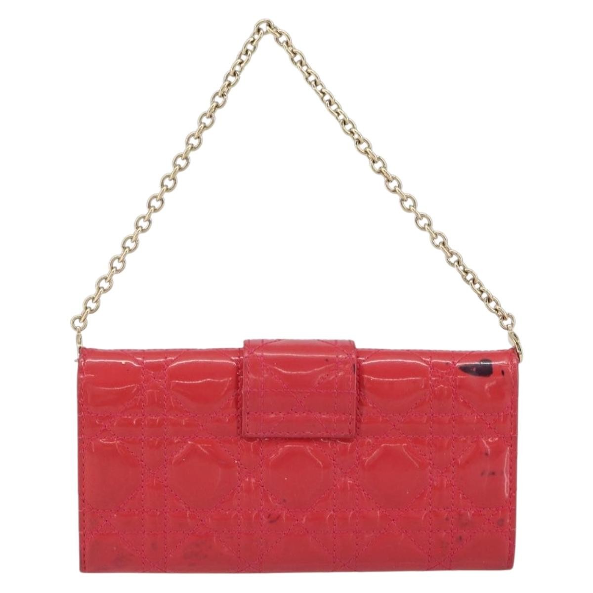 Christian Dior New Lock Pouch Cannage Quilt Patent, PINK, PATENT_LEATHER, Clutche & pouche