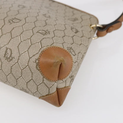 Christian Dior Vintage Honeycomb Shoulder Bag Canvas and Leather, BEIGE, CANVAS, Shoulder bag