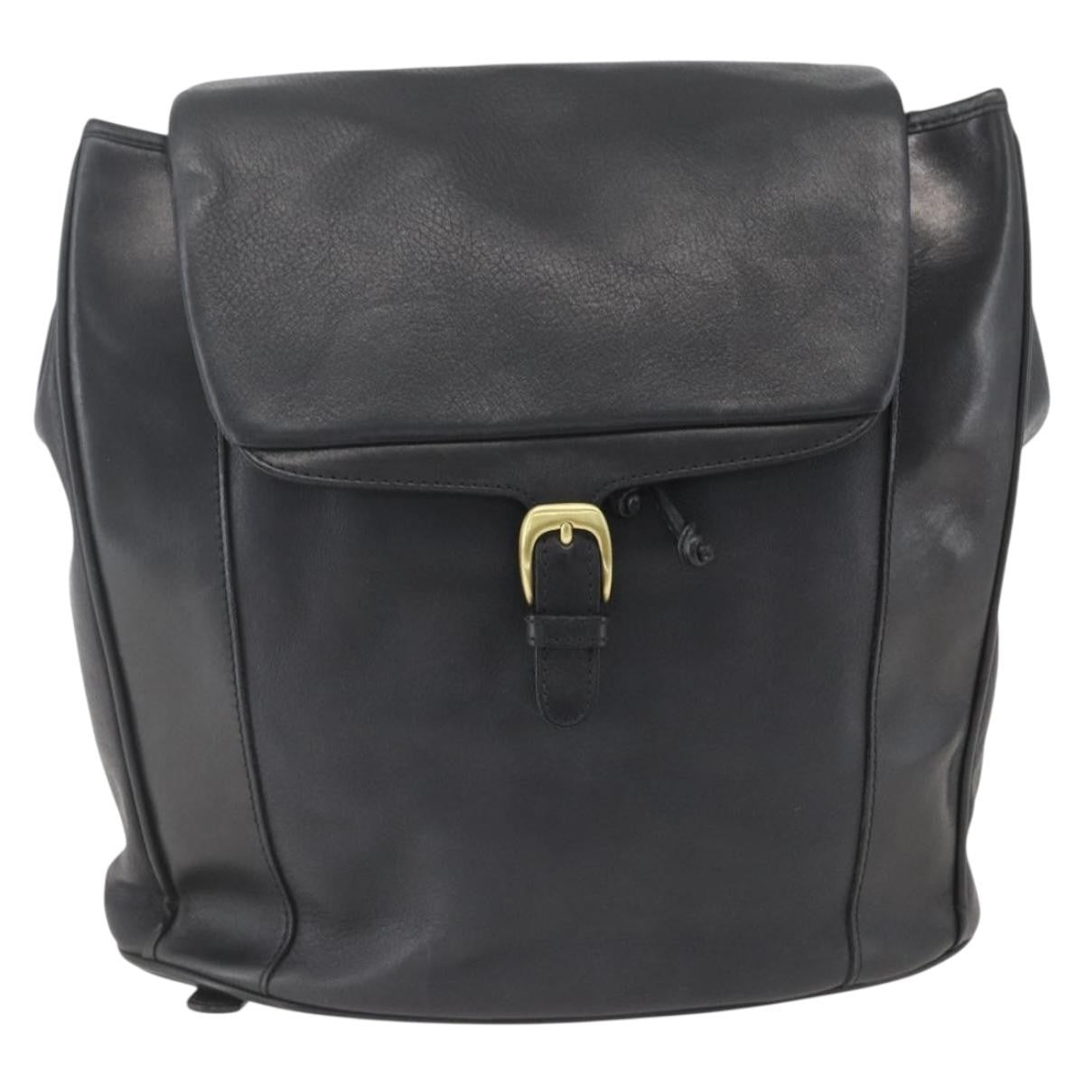 Bally Vintage Backpack Leather, Black, Leather, Backpack