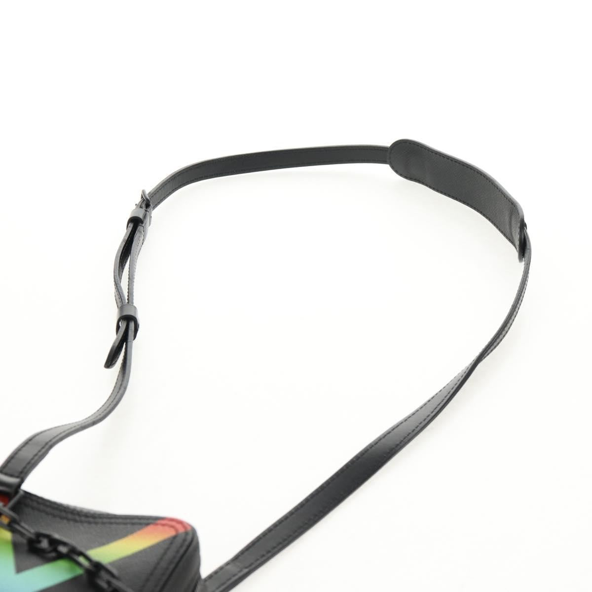 Louis Vuitton Danube Messenger Bag Rainbow Taiga Leather, BLACK, LEATHER, Crossbody bag