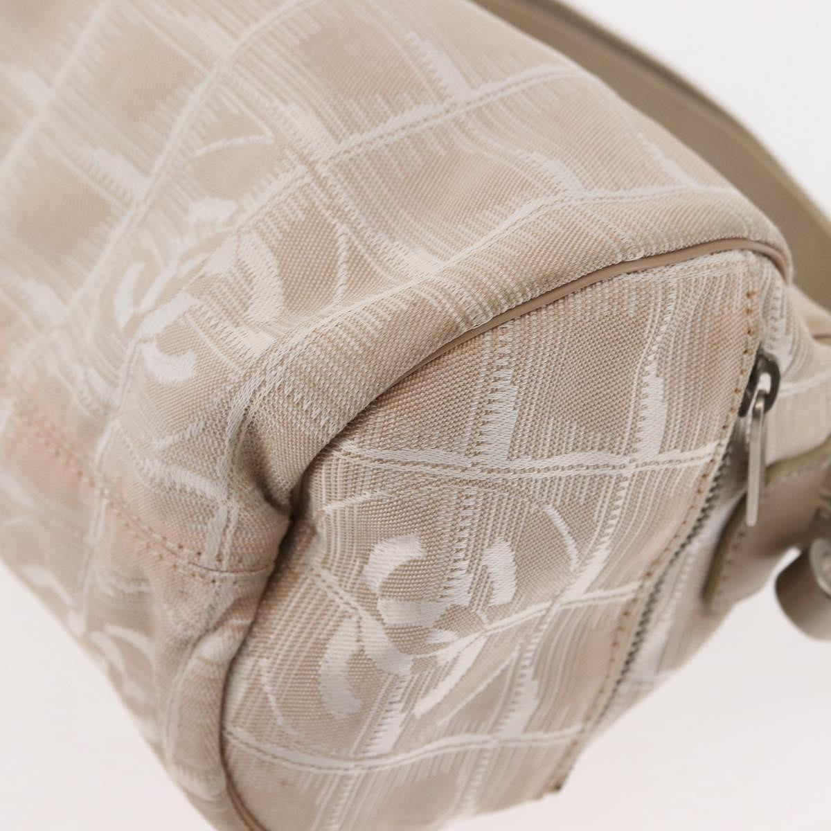 Chanel Travel Line Barrel Bag Nylon, BEIGE, NYLON, Shoulder bag