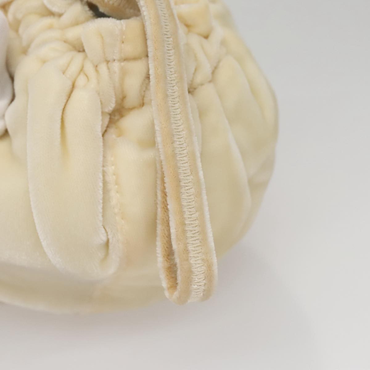 Prada Drawstring Pouch Velvet, BEIGE, VELVET, Clutche & pouche