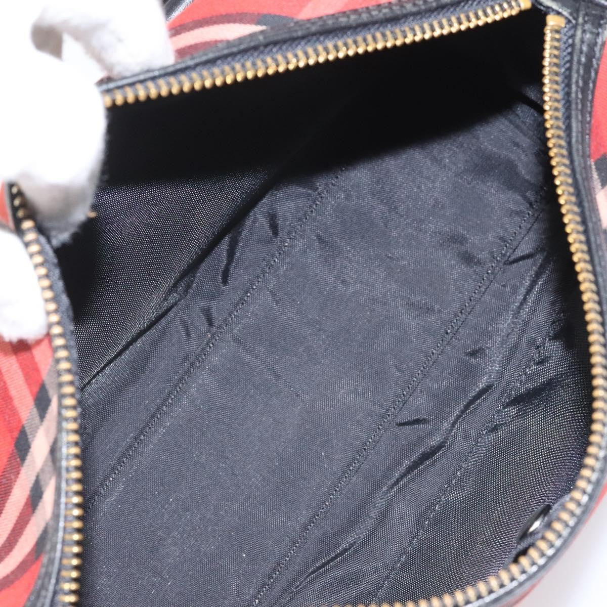 Burberry Blue Label Checked Bowling Nylon, RED, NYLON, Travel bag