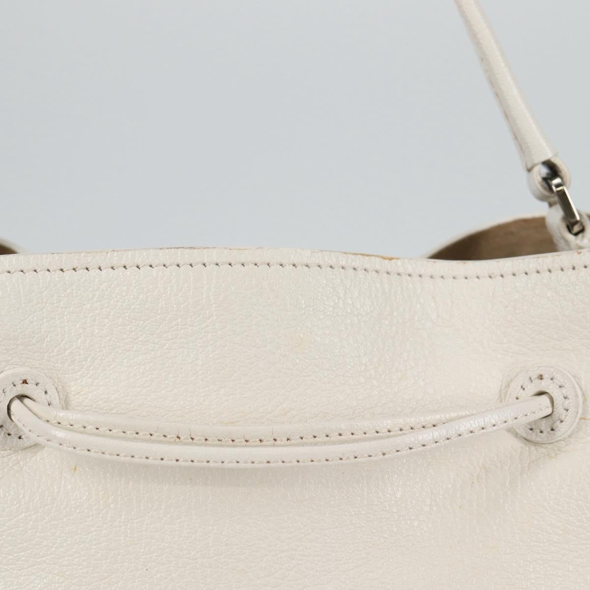 Miu Miu Drawstring Satchel Leather, SILVER, LEATHER, Handbag