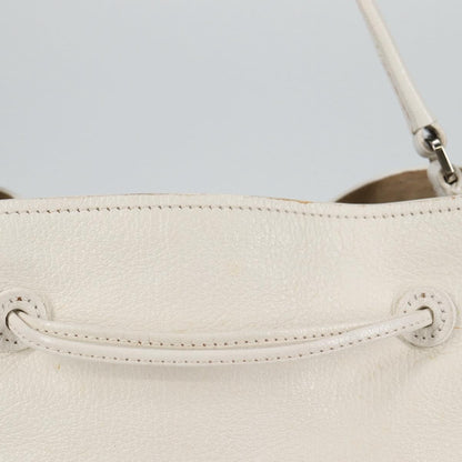Miu Miu Drawstring Satchel Leather, SILVER, LEATHER, Handbag