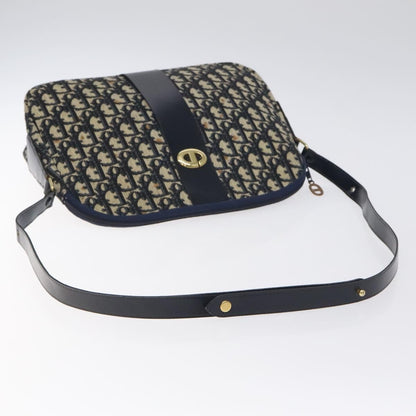 Christian Dior Vintage Trotter Shoulder Bag Canvas, NAVY, CANVAS, Shoulder bag