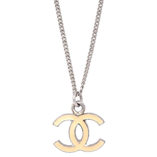 Chanel CC Logo Pendant Necklace Metal, SILVER, SILVER_PLATED, Necklace