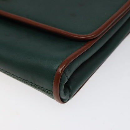 Celine Vintage Triomphe Flap Bag Leather, GREEN, LEATHER, Shoulder bag