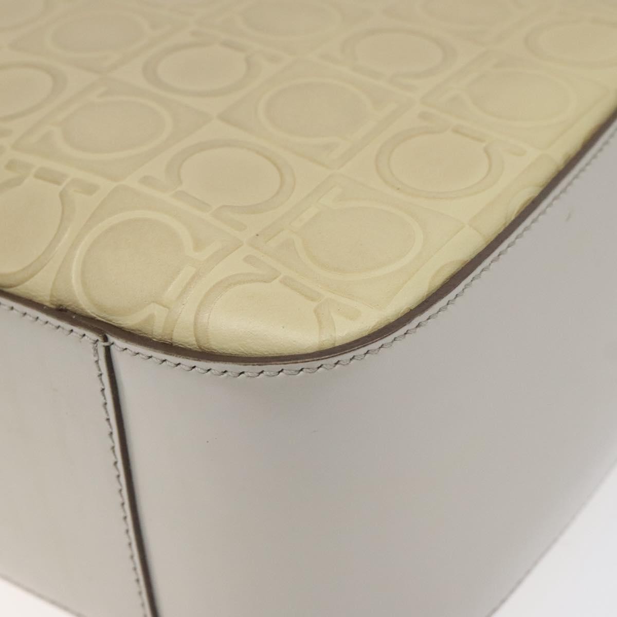 Salvatore Ferragamo Gancini Shoulder Bag Leather, BEIGE, LEATHER, Shoulder bag