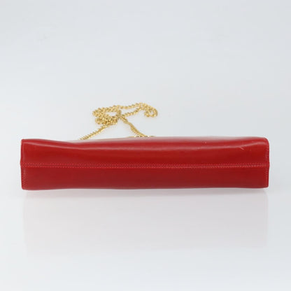 Salvatore Ferragamo Vintage Gancini Chain Shoulder Bag Leather, RED, LEATHER, Shoulder bag