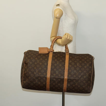 Louis Vuitton Keepall Bag Monogram Canvas, BROWN, CANVAS, Travel bag