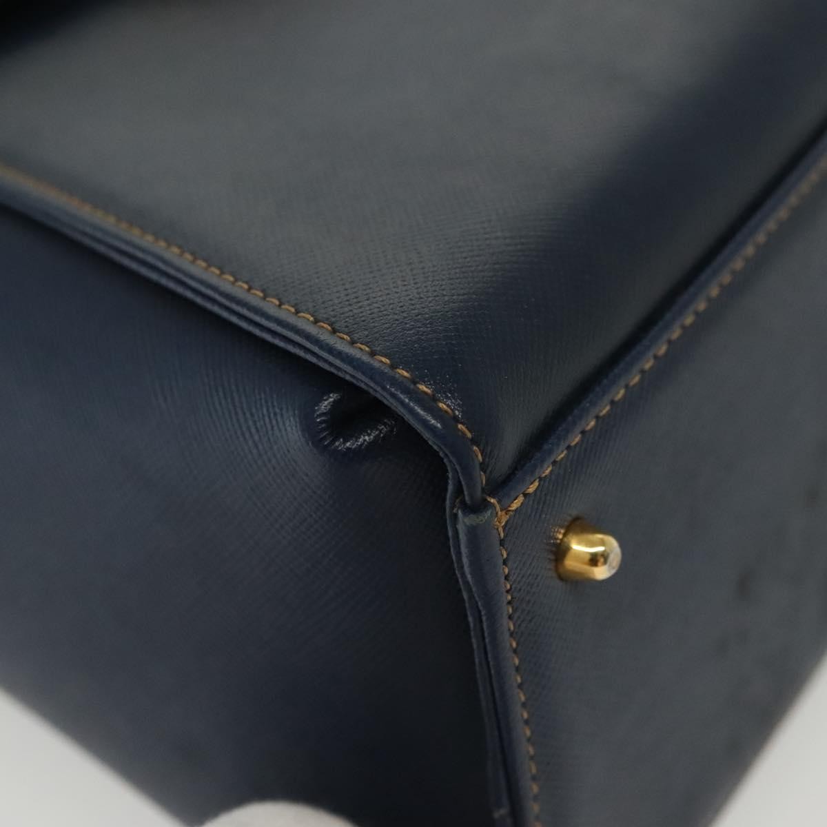 Valentino Garavani Vintage Handbag Leather, NAVY, LEATHER, Handbag