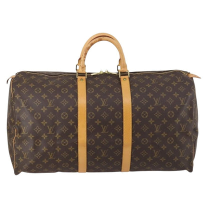 Louis Vuitton Keepall Bag Monogram Canvas, BROWN, CANVAS, Travel bag