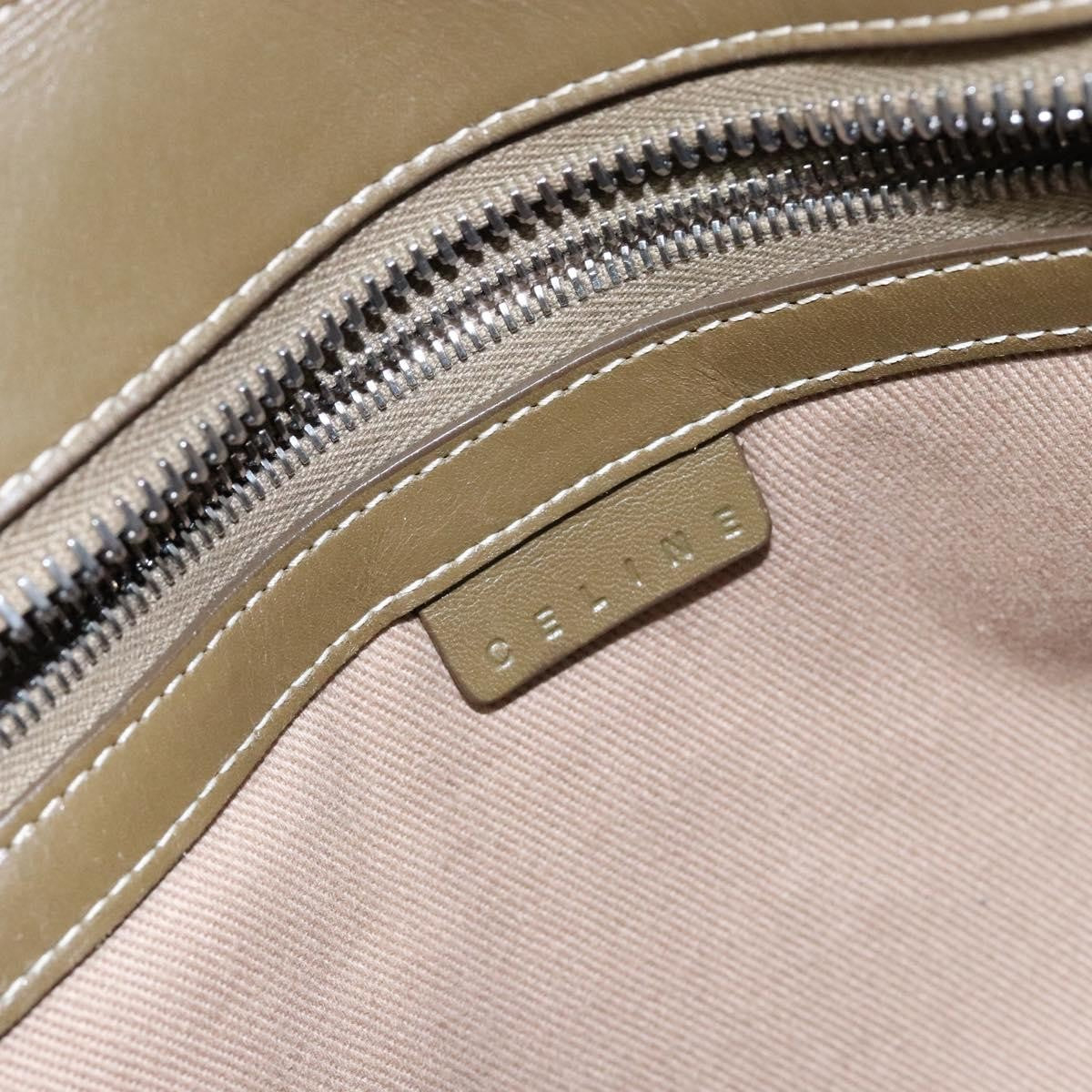 Celine Vintage Macadam Shoulder Bag Canvas, KHAKI, CANVAS, Shoulder bag