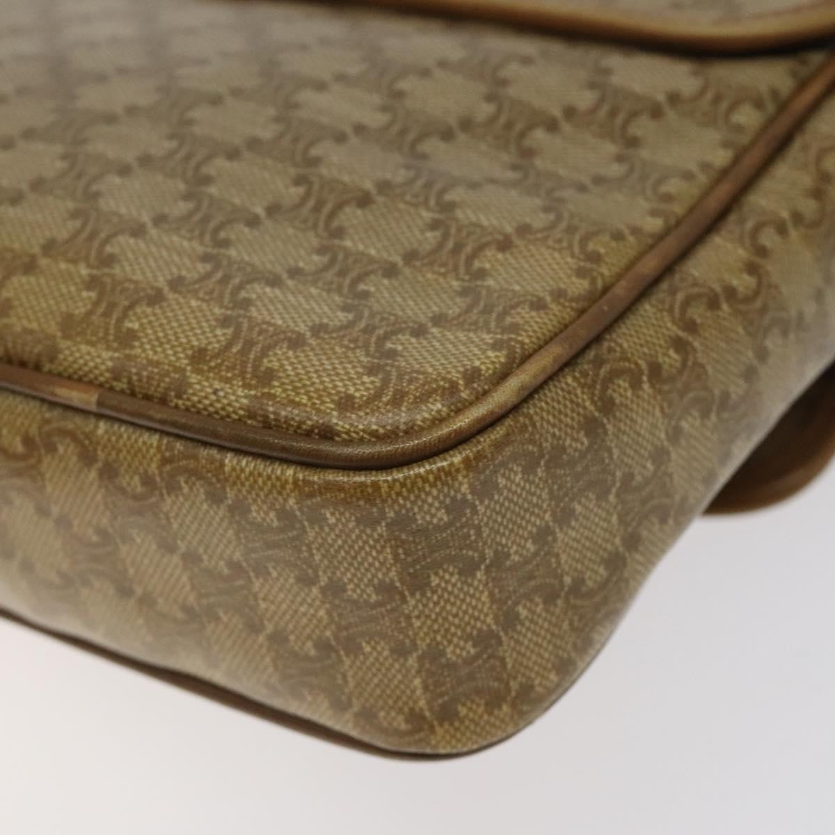 Celine Vintage Macadam Shoulder Bag Canvas, BEIGE, CANVAS, Shoulder bag