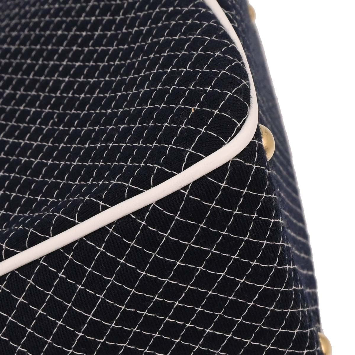 Chanel Vintage CC Zip Tote Quilted Jersey, NAVY, CANVAS, Tote bag