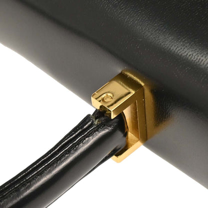 Saint Laurent Vintage Handbag Leather, BLACK, LEATHER, Handbag