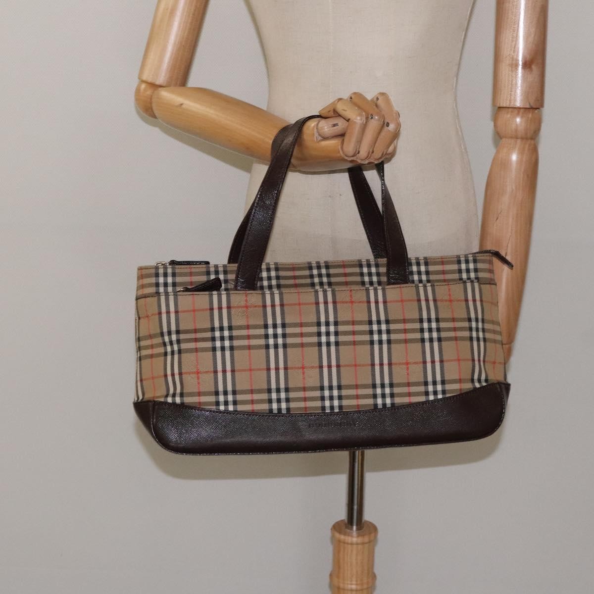 Burberry Nova Check Handbag Nova Check Canvas and leather, BEIGE, CANVAS, Handbag