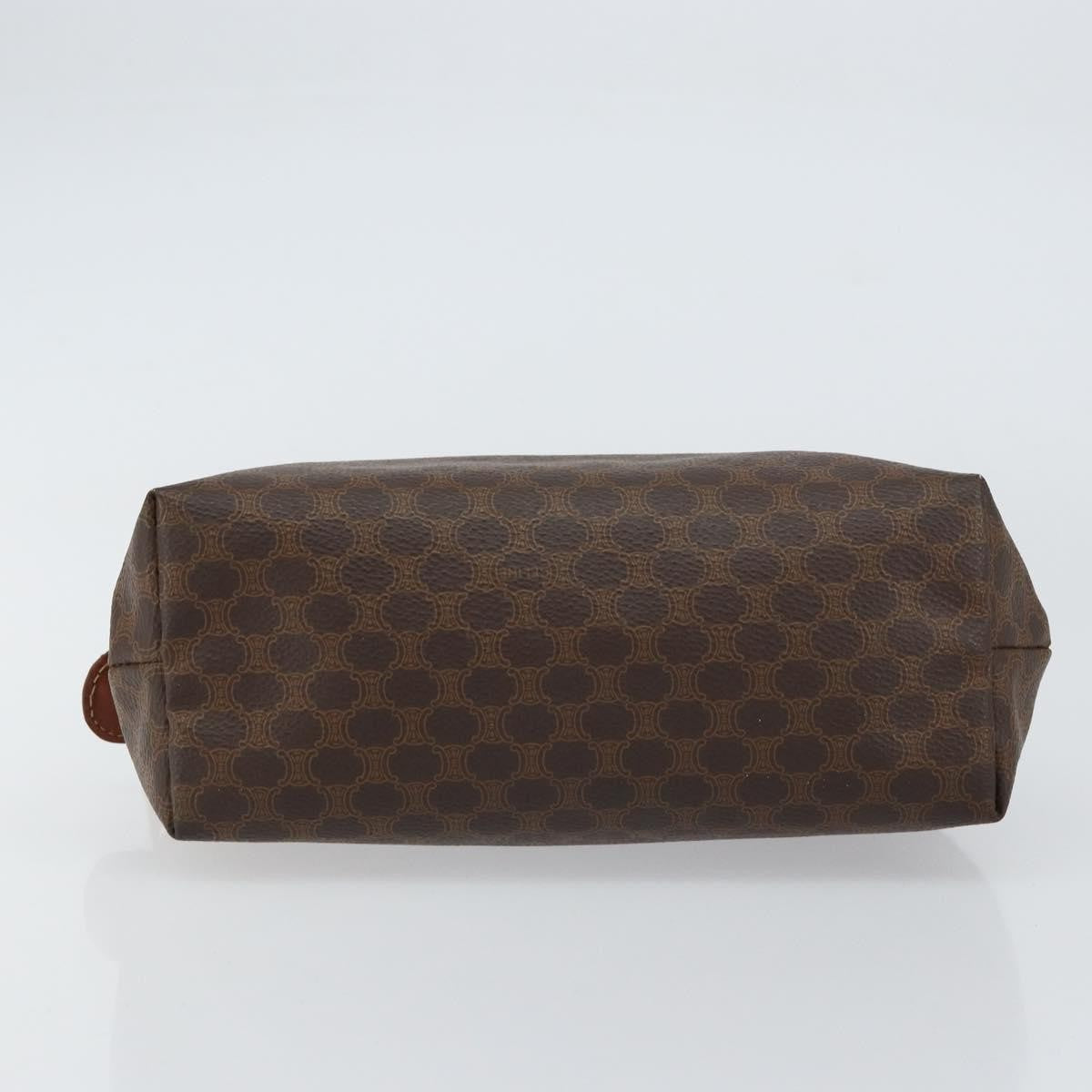 Celine Macadam Pochette Canvas and Leather, BROWN, CANVAS, Clutche & pouche