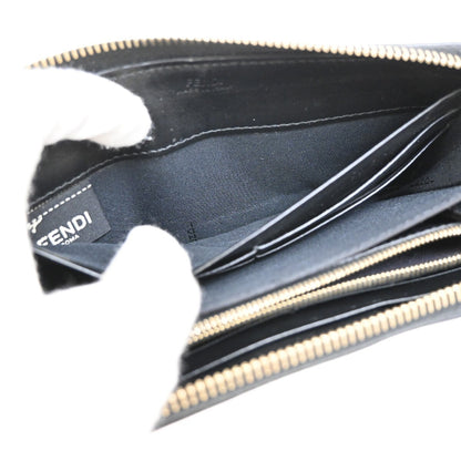 Fendi By The Way Zip Around Wallet Leather, BLACK, LEATHER, Wallets