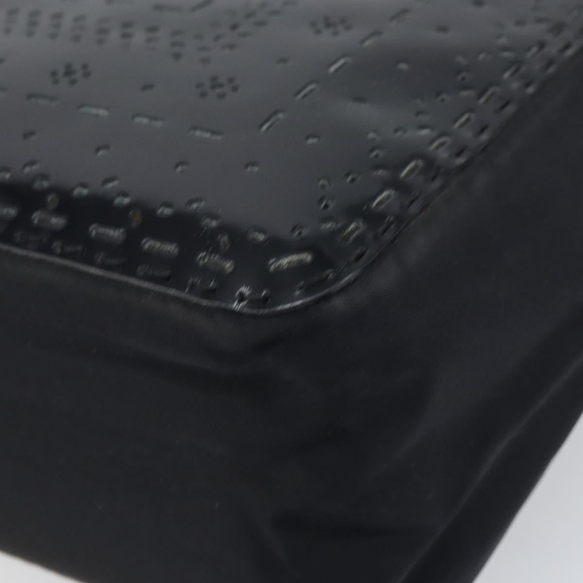Prada Vintage Tote Tessuto with Leather, BLACK, PATENT_LEATHER, Tote bag