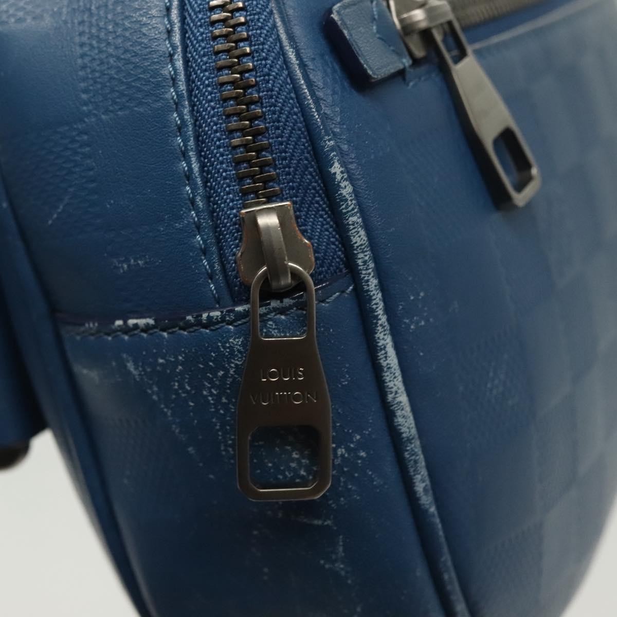 Louis Vuitton Ambler Bag Damier Infini Leather, BLUE, LEATHER, Shoulder bag