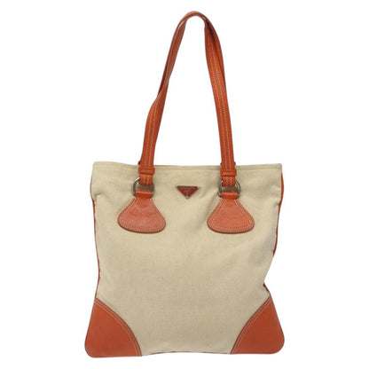 Prada Vintage Handbag Canvas and Leather, BEIGE, CANVAS, Handbag