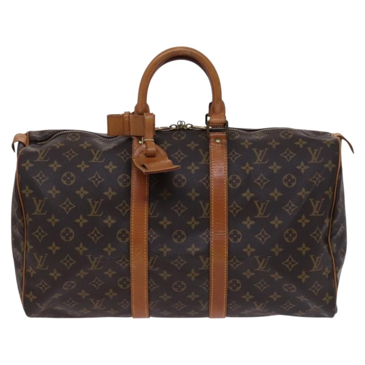 Louis Vuitton Keepall Bag Monogram Canvas, BROWN, CANVAS, Travel bag