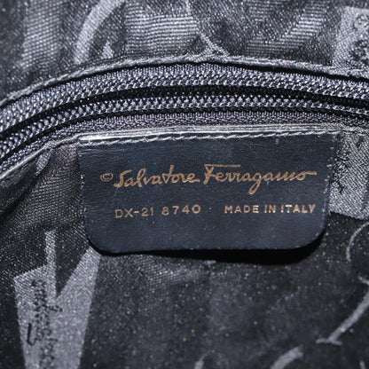 Salvatore Ferragamo Vintage Zip Handbag Leather, BLACK, LEATHER, Handbag