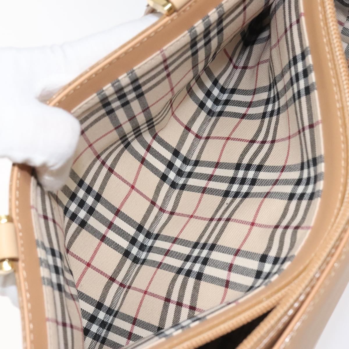 Burberry Vintage Handbag Leather, BEIGE, LEATHER, Handbag