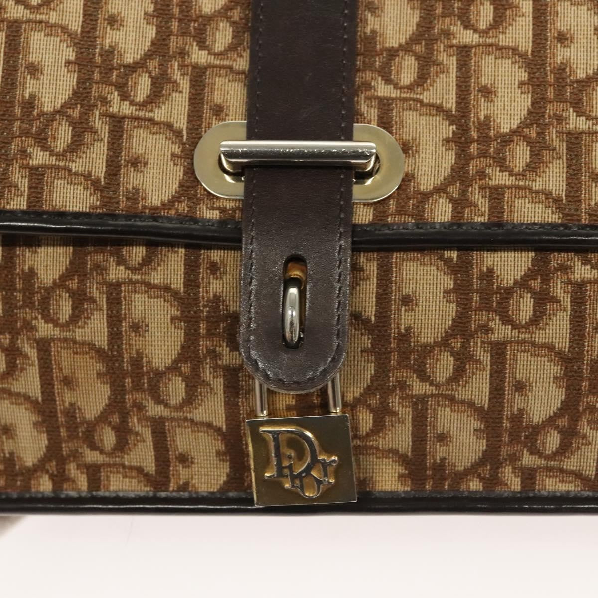 Christian Dior Vintage Trotter Shoulder Bag Canvas, BROWN, CANVAS, Shoulder bag
