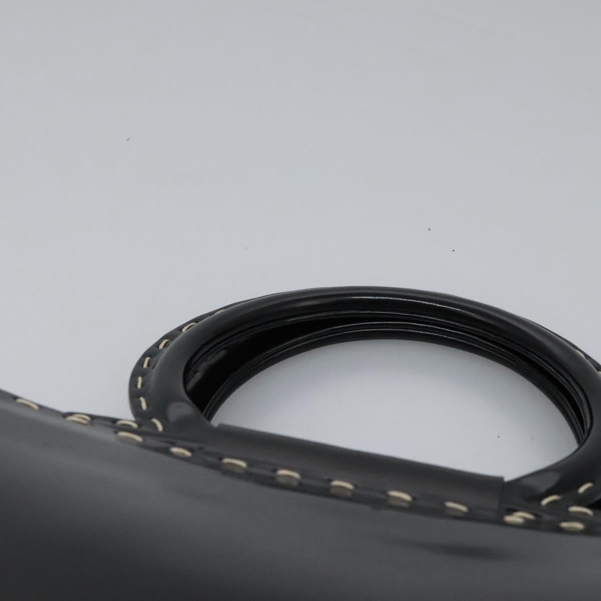 Salvatore Ferragamo Gancini handbag Patent leather, BLACK, PATENT_LEATHER, Handbag