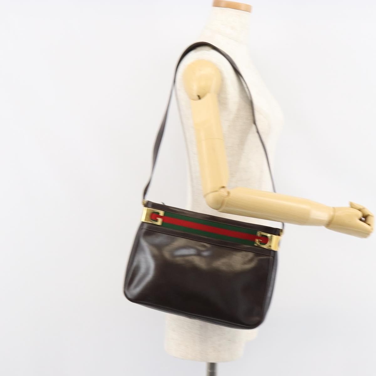 Gucci Sherry line shoulder bag Leather, BROWN, LEATHER, Shoulder bag