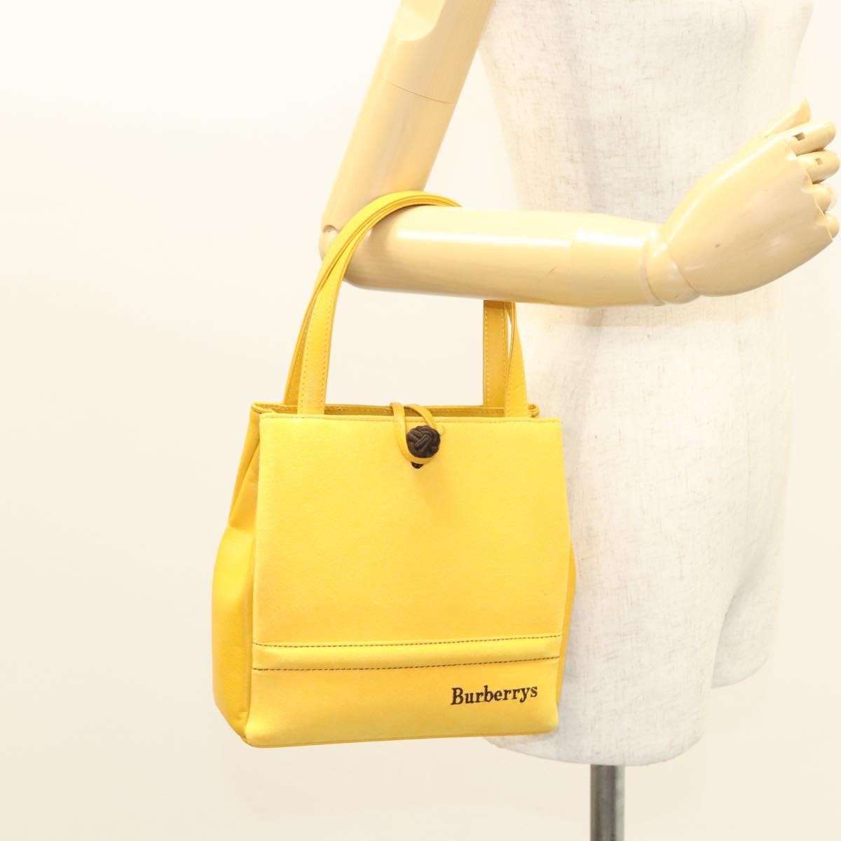 Burberry Vintage Handbag Leather, YELLOW, LEATHER, Handbag
