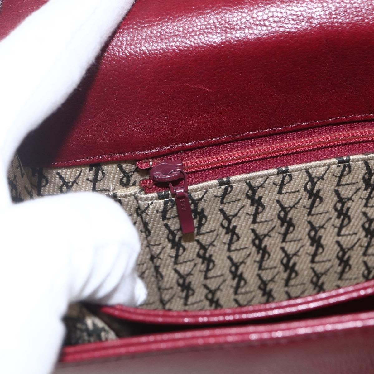 Saint Laurent Vintage Shoulder Bag Leather, RED, LEATHER, Shoulder bag