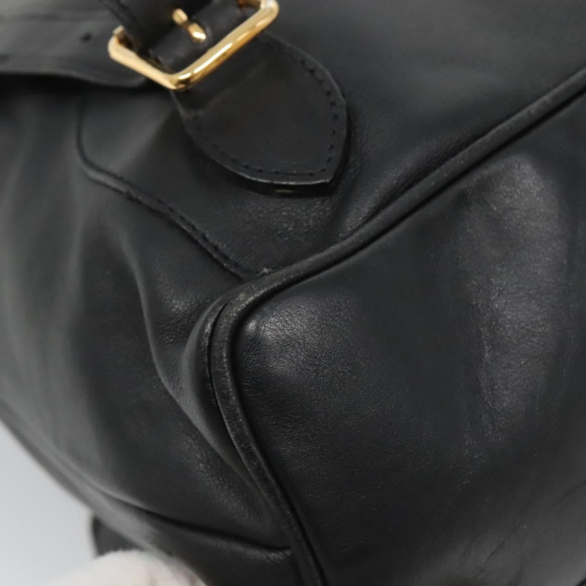 Gucci Vintage Bamboo Backpack Leather, BLACK, LEATHER, Backpack